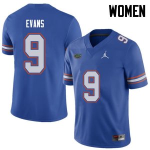 Women's Florida Gators #9 Josh Evans NCAA Jordan Brand Royal Authentic Stitched College Football Jersey THS4362YF